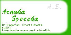 aranka szecska business card